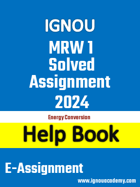 IGNOU MRW 1 Solved Assignment 2024